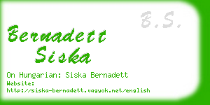 bernadett siska business card